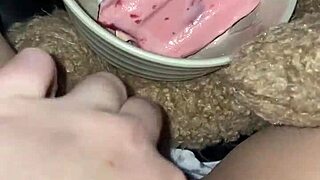 Arabic Kinky Food Fetish Masturbation Ice Cream Chocolate Pizza in Pussy!