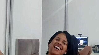 mature latina milf flashes lingerie online making him cum hard part 2