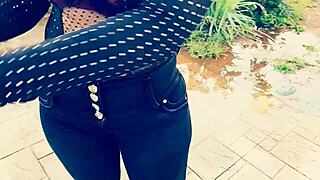 amateur couple trades cash for outdoor public cowgirl sex romp