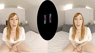 Hey check out vrallure redhead milf vibing her shaved pussy with toys