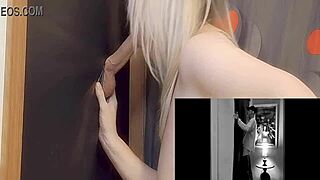 whoa, sucking that monster cock at gloryhole deep!