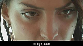 sweet redhead teen sucks old hungarian cock poolside