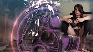 lovense gamer bimbo brunette pigtails vibes to bayonetta orgasm episode 4