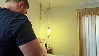 amateur ebony sneaks late-night call to clueless husband