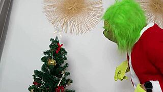 Grinch Pounds Petite Babe Hard Christmas Night