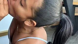 Brazilian Brunette Nysdel Craves Huge Cock Deepthroat from Amateur Hubby