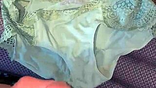 My buddy's wife left her panties lying around and I started playing with them right there