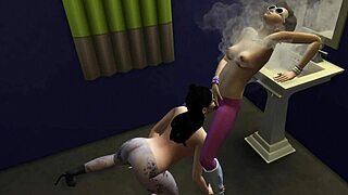 sims 4 lesbians lick pussy in public toilet
