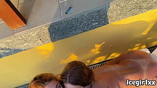 young tattooed brazilian blondes with big tits get pool pounded by lucky guy