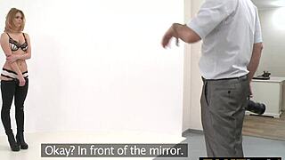 Fake agent model gives new boss control of her vibrator during casting interview