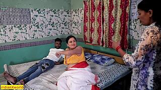 indian beauty shares taboo mother-in-law threesome with husband and big tits action