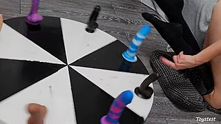 Petite Wife Rides Monster BBC Dildos for Orgasm Win