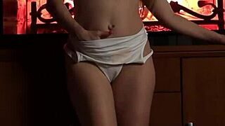 hot babe rips clothes & fingers shaved pussy 😈💦