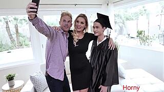 stepmom kenzie taylor rides stepson's cock as graduation gift