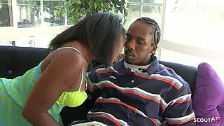 ebony girlfriend's bushy pussy tempts best friend into cheating bbc ride