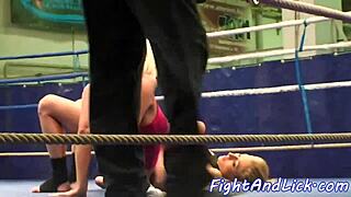 i wrestle this bigtits european babe pinning her down in a steamy lesbian catfight close up