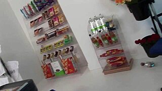 shop girls in heels tits out for supermarket orgy cumshots