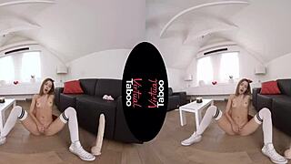Virtual reality masturbation with a big ass and dildo