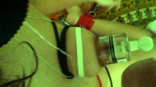 Homemade bondage with big tits and natural gas