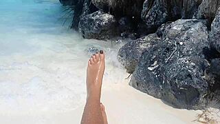 Extreme Slut Plays with Wet Pussy Outdoors