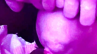 She sucks his big cock upside down on the floor.