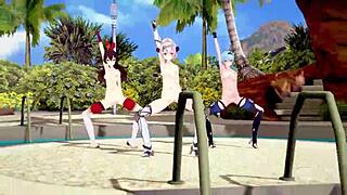 i messed up the dance with noelle amber and eula in genshin impact mmd, redhead anime cartoon