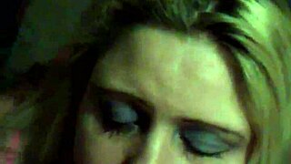 Cock cums directly on her face in raw action.