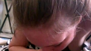 Blowjob followed by pussy riding on interracial cock