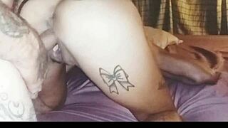 Cumming on Humm's big ass in the first part of the video