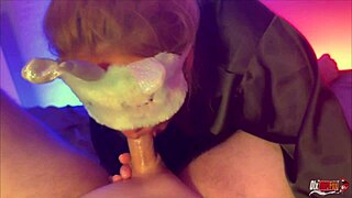 Caught on Camera: Wife Sucks and Swallows Cum in Secret