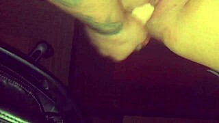 Watch Mandi, the insatiable cum slut, fingering herself wildly while sucking cock and squirting everywhere!