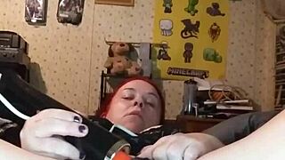 Bella Angirose slips into lingerie for solo toy masturbation.