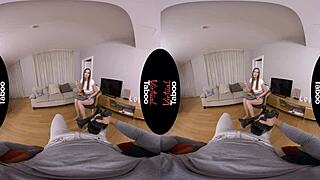 why ride my cock like that? brunette shaved pussy in taboo cowgirl.