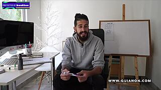 Quianon teaches Colombian porn actors in a classroom.