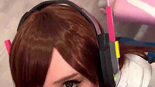 tiktoker girl cosplays d va