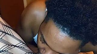 Teen bends over for deepthroat and doggystyle with big black cock.