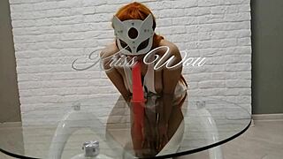 Russian Fox Plays With Toy And Anal Plug Kriss Wou!