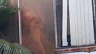 Cuckold neighbor records wife's backstage fuck.