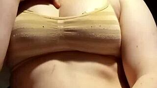 I love playing with my big natural tits, but I keep messing up the words. It's so fun for a petite slut like me.