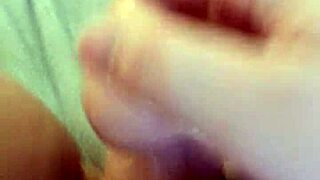 she masturbates with dildo for her man