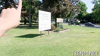 Teen beauty sucks hunk's cock eagerly after payment for hardcore action