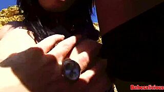 Raquel Love gets facial from huge nasty cock in public threesome