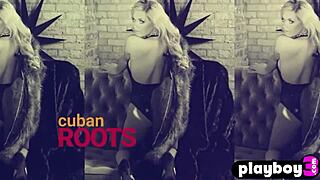 Gorgeous big tits model Jessi Marie poses naked after showing her ass.