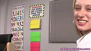 Stepsister Tugging Dick Hard in Classroom!