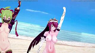 genshin impact mmd rockabye rosaria kuki shinobu in 3d anime