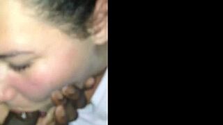 Intense Interracial Sloppy Cock Sucking with Passionate Head Action and Deep Throating