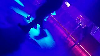 Gogo dancer tempts married brunette into a steamy dance reveal