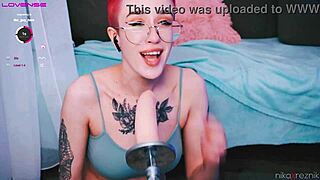 Cute tomboy getting fucked in mouth by fuckmachine