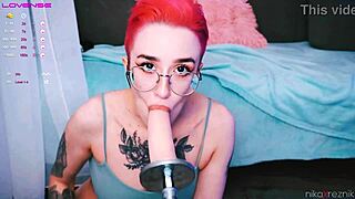 Cute tomboy getting fucked in mouth by fuckmachine