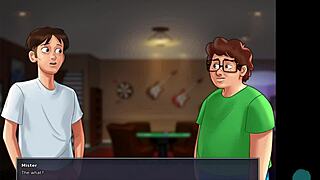 Summertime saga episode 55 starts with a party roleplay in college setting.